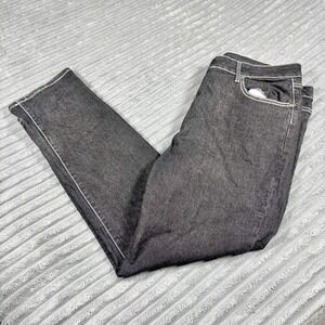 Vintage‎ Five Jungle Y2K Black Baggy Embroidered Denim Jeans Size 24
